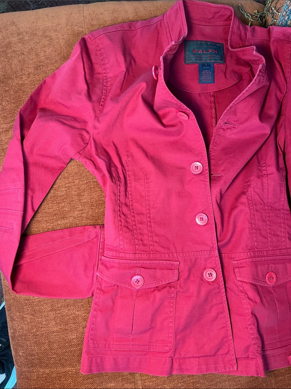 RALPH LAUREN Classic Women's Button-Front Jacket - Red size 2